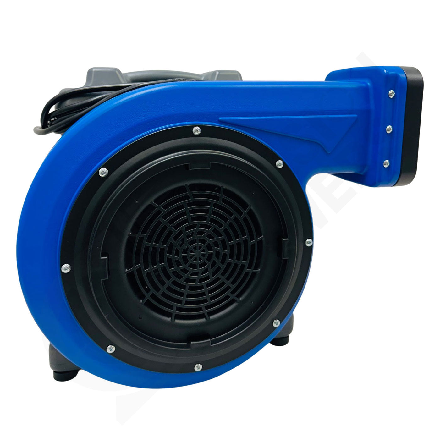 Blue industrial blower on a white background