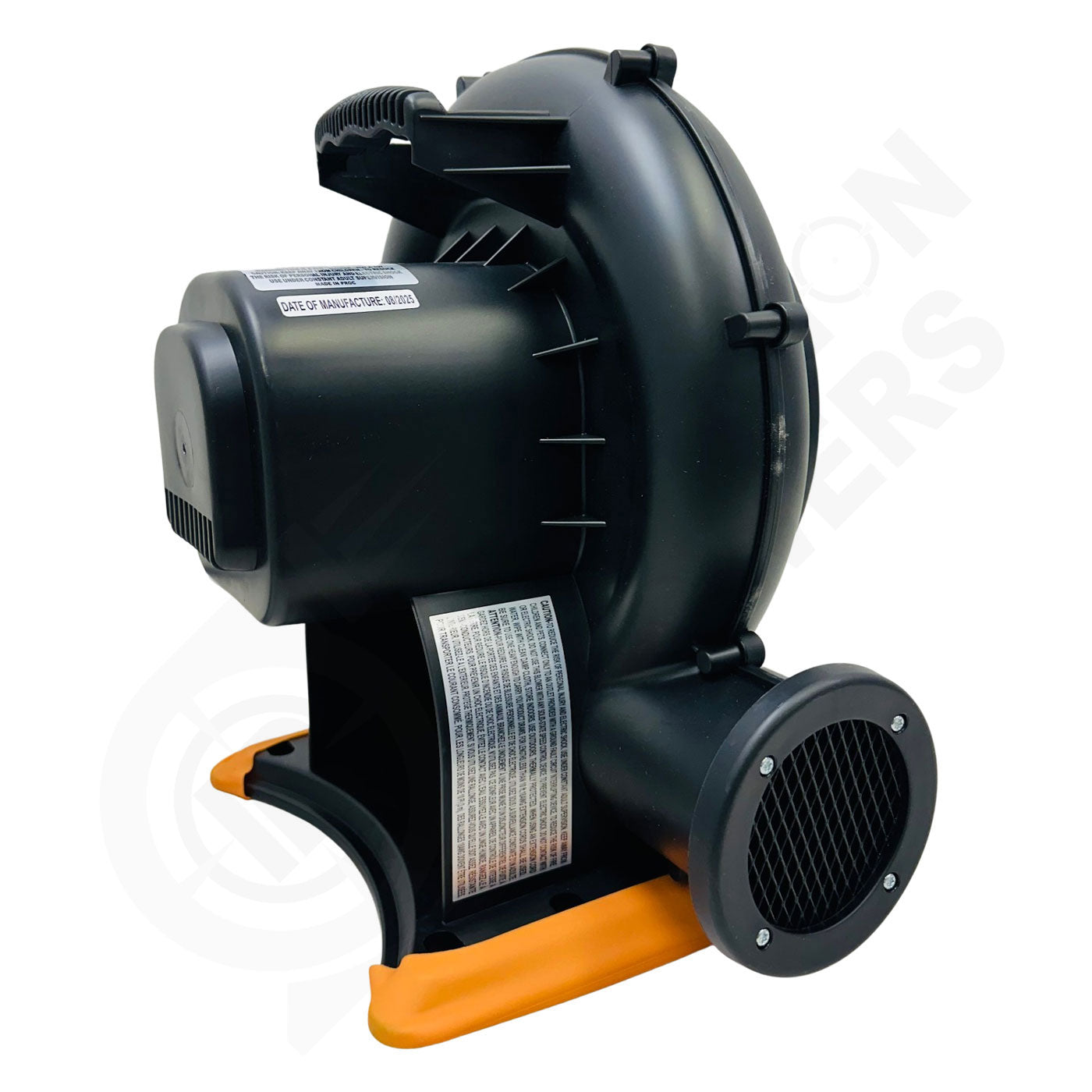 Black and orange blower motor PB-25 1/4 HP .25 HP High Output Blower on a white background